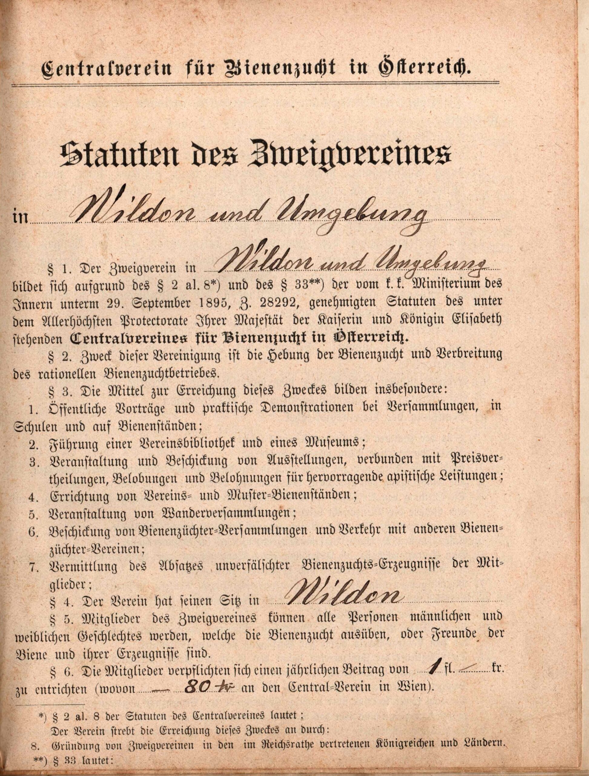 bienenzuchtverein-wildon-timeline1899 Statuten 2